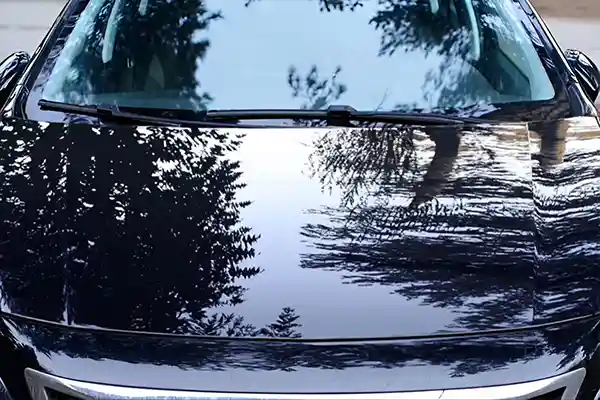 Bonnet after hail damage repair